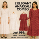 Elegant Anarkali Combo - White