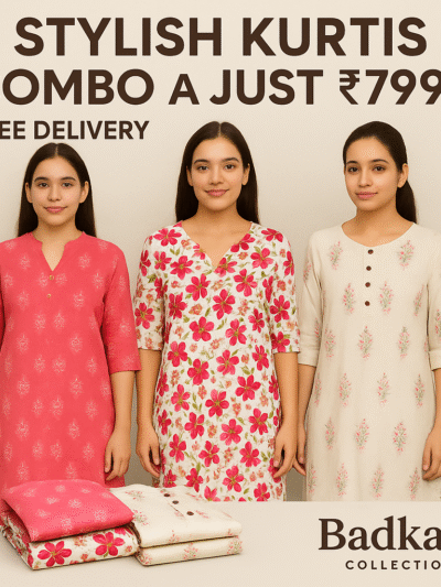 3 Stylish Kurtis Combo @ Just ₹799/-