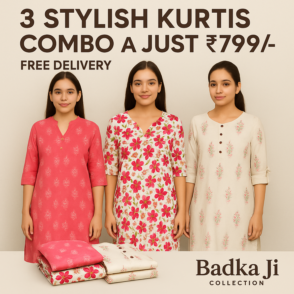 3 Stylish Kurtis Combo @ Just ₹799/-