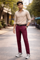 MAROON FORAL PANT